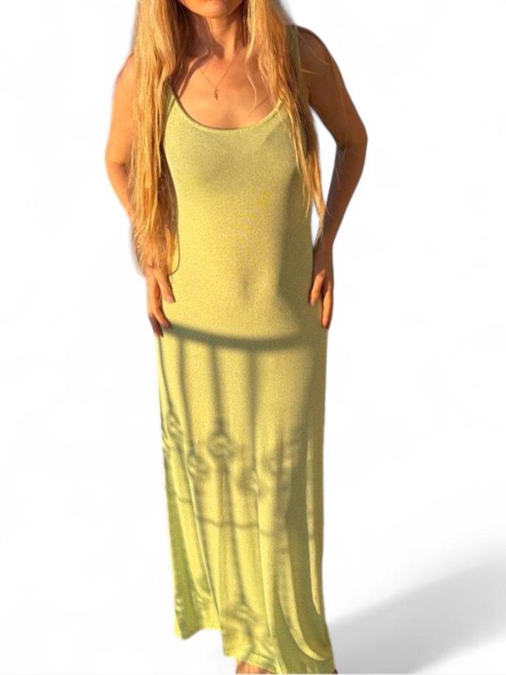 Vintage Y2K fairy pixie maxi dress light green sheer floor length evening gown S
